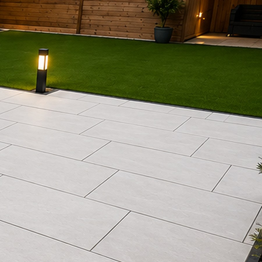 Himalayan White 20mm Outdoor Porcelain Paving Tile | 900 x 600mm